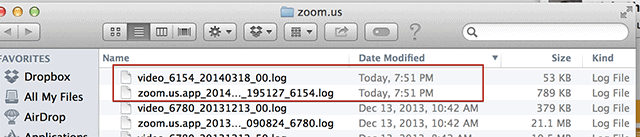Troubleshooting log for macOS in zoom App