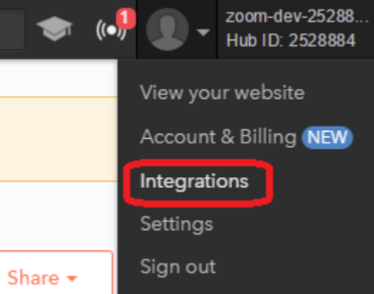 Setting up the Hubspot Integration in zoom App