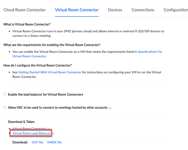 Starting the Virtual Room Connector Load Balancer in Zoom App