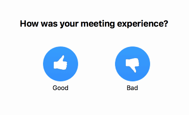 End-of-meeting experience feedback survey in zoom App