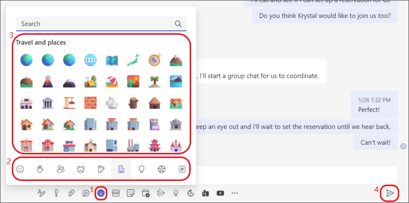 How to Send an emoji, GIF, or sticker in Teams
