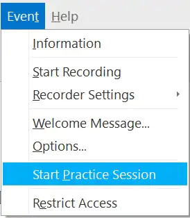 Conduct a Practice Session in Cisco Webex Events (Classic)