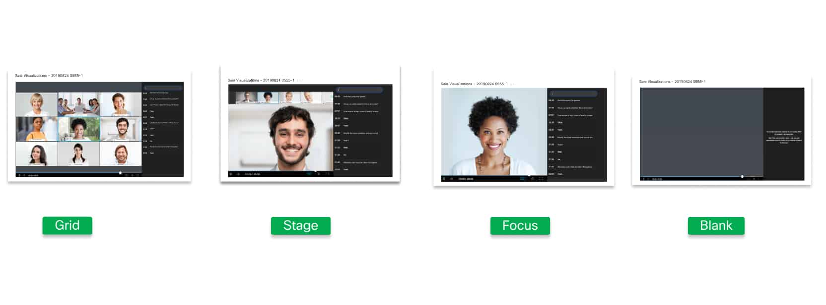 Select the screen layout for recordings in meetings, webinars and events in webex